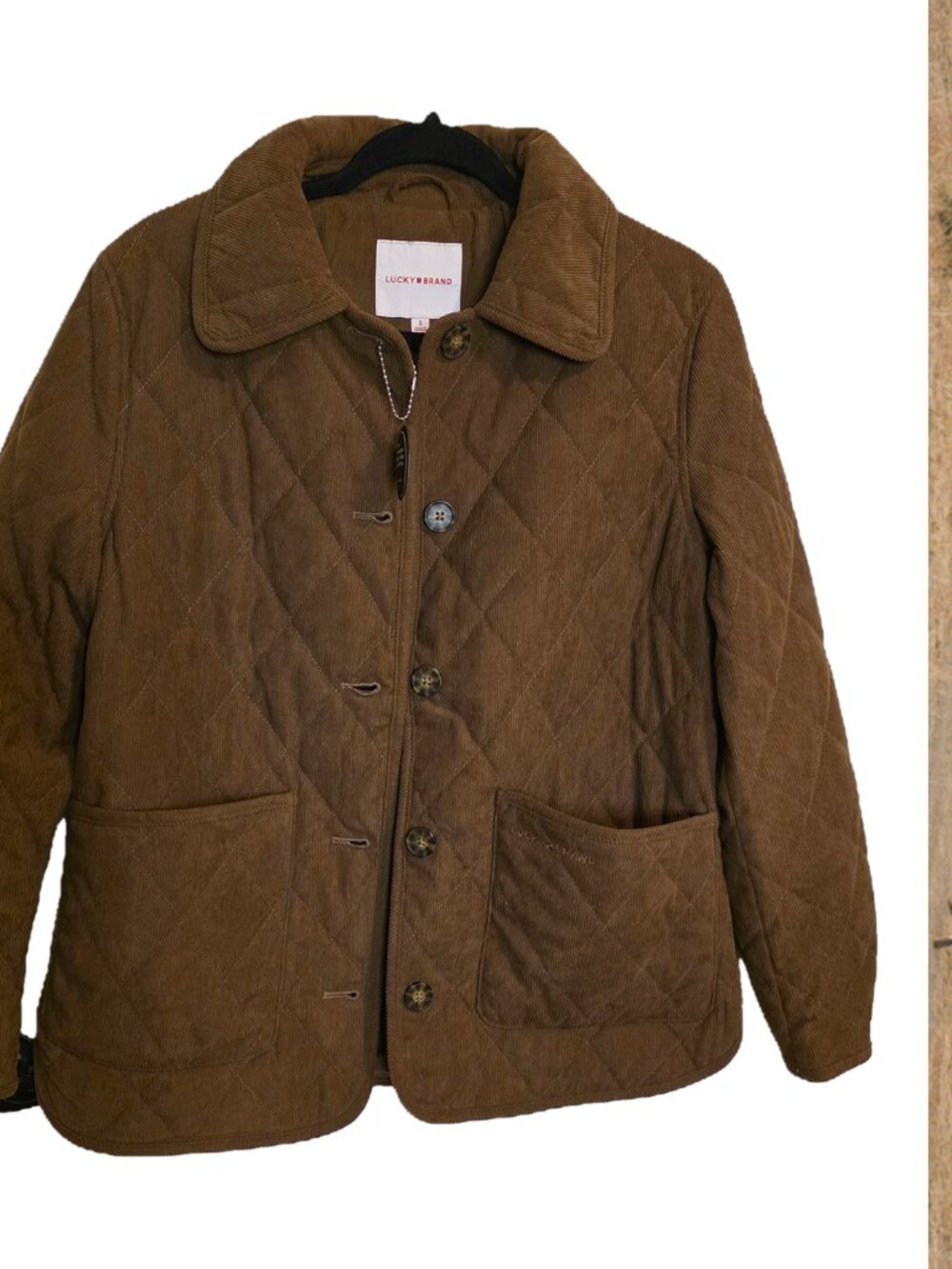 Lucky Brand Quilted Corduroy Barn Jacket NWT Brown Small - Picture 2 of 14